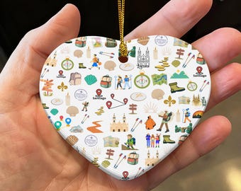 Camino De Santiago Ceramic Ornament, Gift for Pilgrims