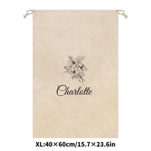 Personalized Cotton Drawstring Pouch: Custom Dust Bag, Travel Storage image 6