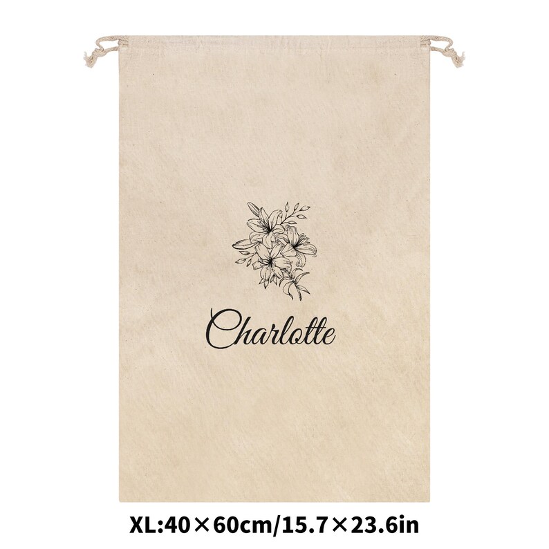 Personalized Cotton Drawstring Pouch: Custom Dust Bag, Travel Storage image 6