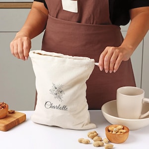 Personalized Cotton Drawstring Pouch: Custom Dust Bag, Travel Storage image 1