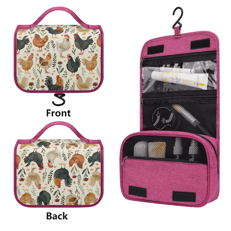 Hanging Toiletry Bag for Women, Travel Makeup Bag Organizer, image 3