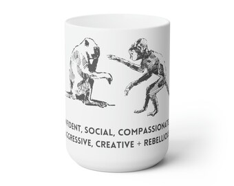 Monkey Ceramic Mug 15oz