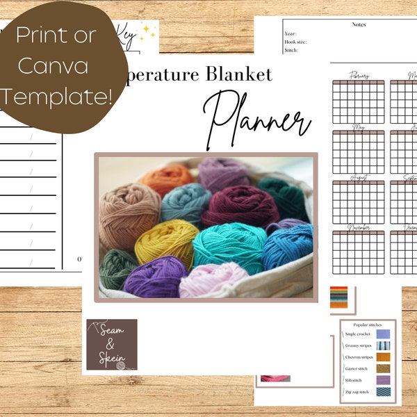 Temperature Blanket Planner Knit or Crochet