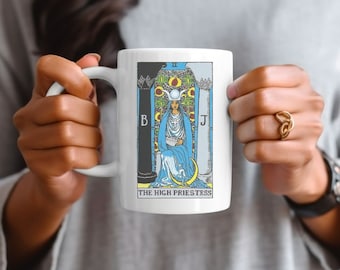 The High Priestess Tarot Card Mugs, Tarot card mug, Tarot mug, Witchy mug, Mystical mug, Occult mug, Spiritual mug, Gift for tarot reader