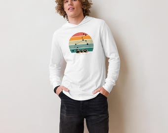 Unisex LEO Hooded long-sleeve tee - The Lion Zodiac Tee - Hooded Tee - Cross Over V Neck Hooded Shirt - ERODA Lifestyles