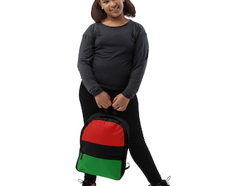 Red, Black, and Green (Horizontal) Flag Backpack,  Liberation Flag School Bag, Pan-African Flag Travel Bookbag, RBG Bag - ERODA Lifestyles