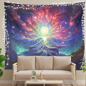 Wall Art Colorful Tapestry Psychedelic Gift for Hippie Home Art Trippy Gift Meditation Room Decor Dorm Wall Tapestry Cosmic Moon Storm