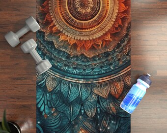 Colorful Bohemian Mandala Yoga Mat, Great Meditation Gift, Fitness Room Decor, Perfect Yoga Gift, YM024