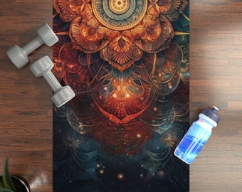Colorful Bohemian Mandala Yoga Mat, Great Meditation Gift, Fitness Room Decor, Perfect Yoga Gift, YM023