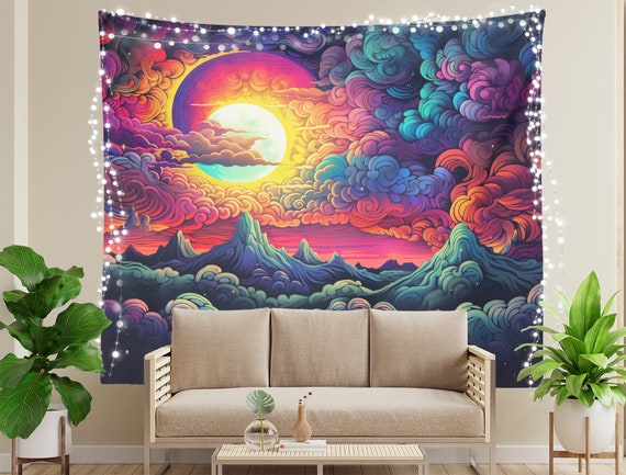 Sun Tapestry for Wall Colorful Home Decor Tapestry for Dorm Sky Tapestry Solar Altar Cloth Tapestry for Meditation Room 164 Etsy