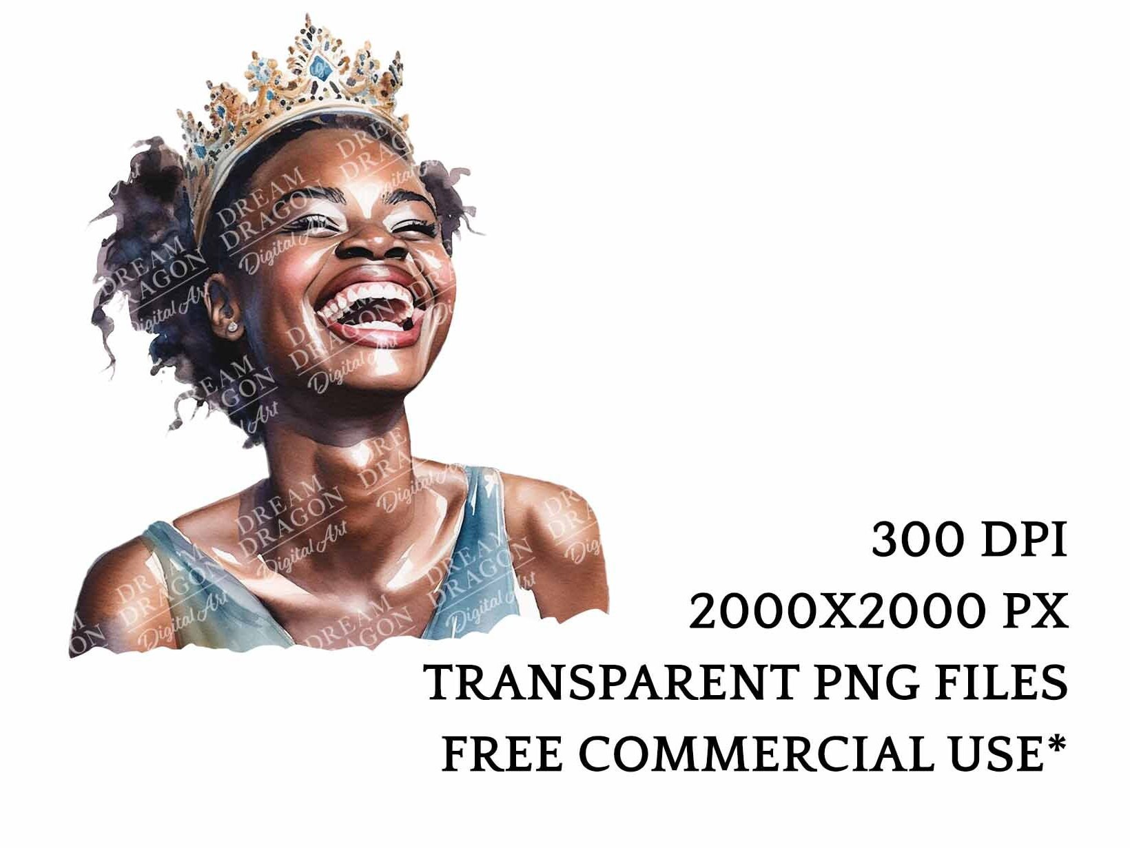 Black Women Wearing Crowns, Black Queens Clipart, Black Women Clipart