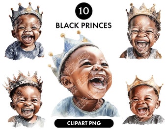 Black Princes clipart, Adorable black child boy, Black children clipart, Black people png, Digital download, Scrapbooking, Clipart png