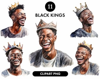 Black Kings clipart, Black men clipart, Afro American png, Black people png, Digital download, Scrapbooking, Commercial use, Clipart png