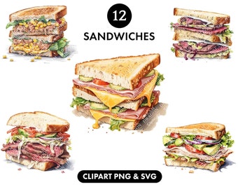 Sandwiches clipart, Afternoon tea sandwiches, Clipart SVG, Food illustration clipart, png bundle, Digital Download, SVG bundle