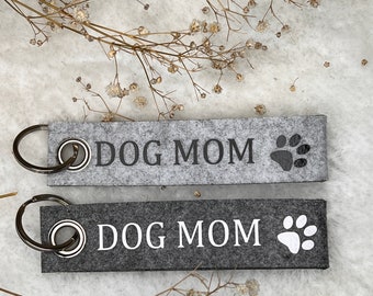 Personalisiertes Schlüsselanhänger Filz Dog Mom Geschenk Geschenkidee