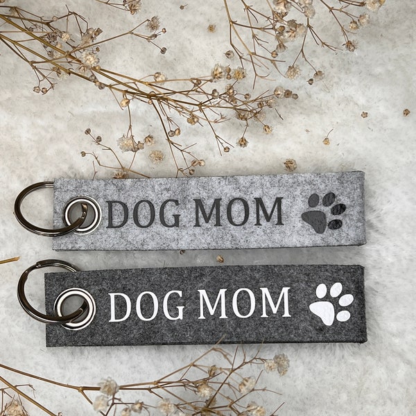 Personalisiertes Schlüsselanhänger Filz Dog Mom Geschenk Geschenkidee