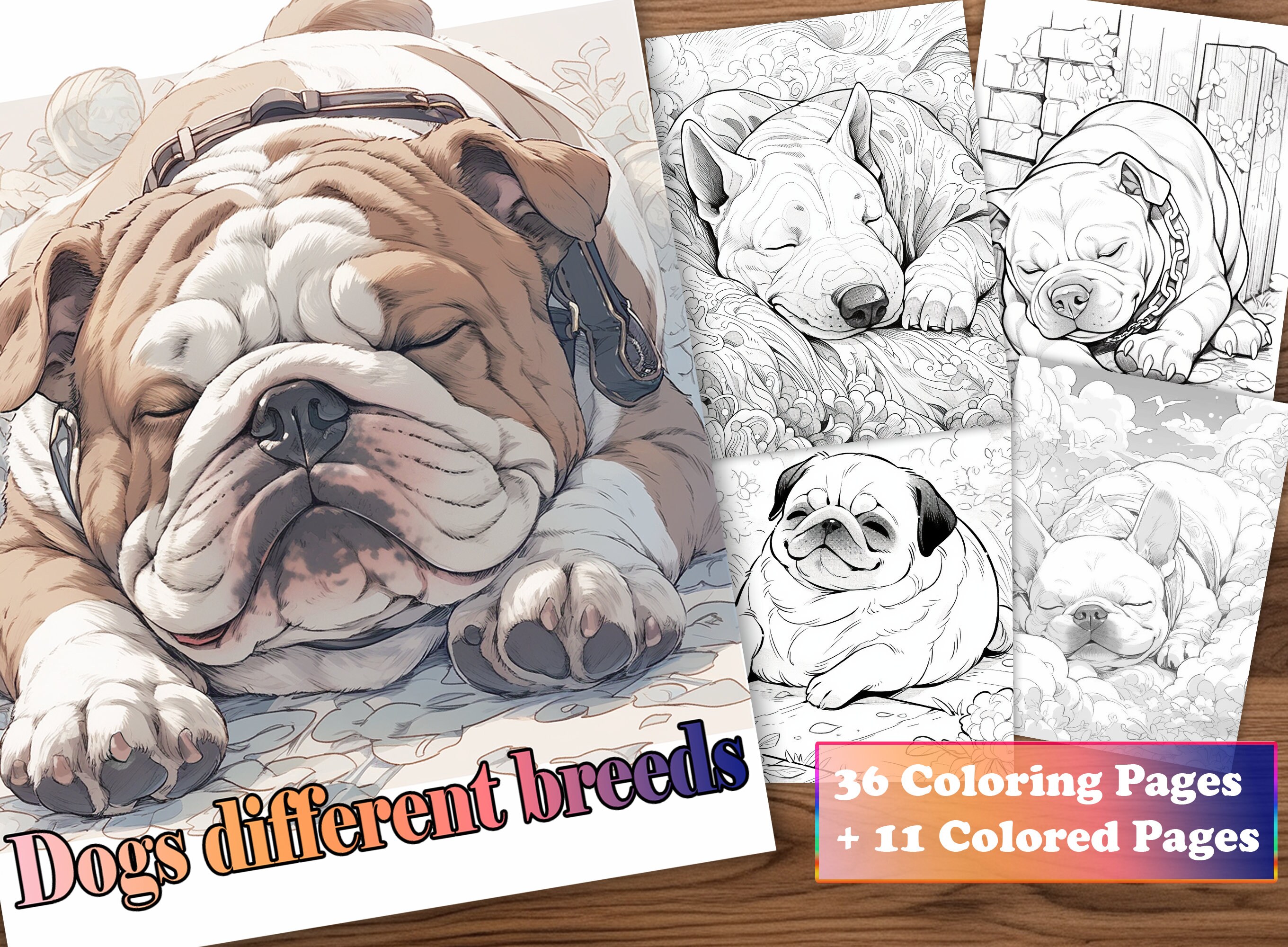 Dogs Different Breeds Coloring Art Pages, Instant Download - Etsy