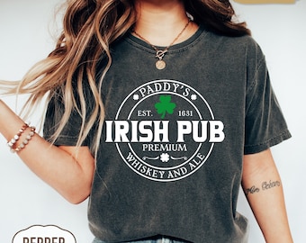 Comfort Colors® Cute Irish Pub Shirt, St Patricks Party Shirt, St Paddys Day Shirt, Womens Lucky Shirt, Shamrock Shirt, Funny Irish Shirt