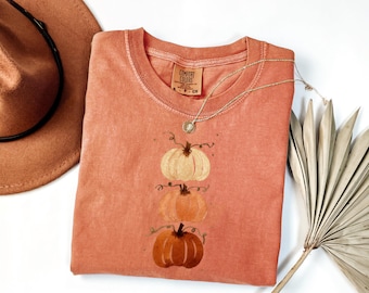Comfort Colors® Watercolor Pumpkin Shirt, Pumpkin Patch T-Shirt, Fall Vibes Graphic Tee