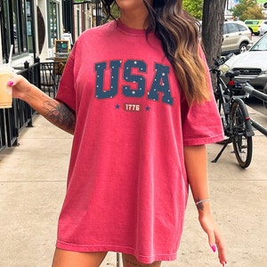 Comfort Colors® Womens USA Est 1776 Shirt, 4th Of July Shirt, Independence Day Shirt, Fourth Of July Tee, Memorial Day Shirt,Patriotic Shirt