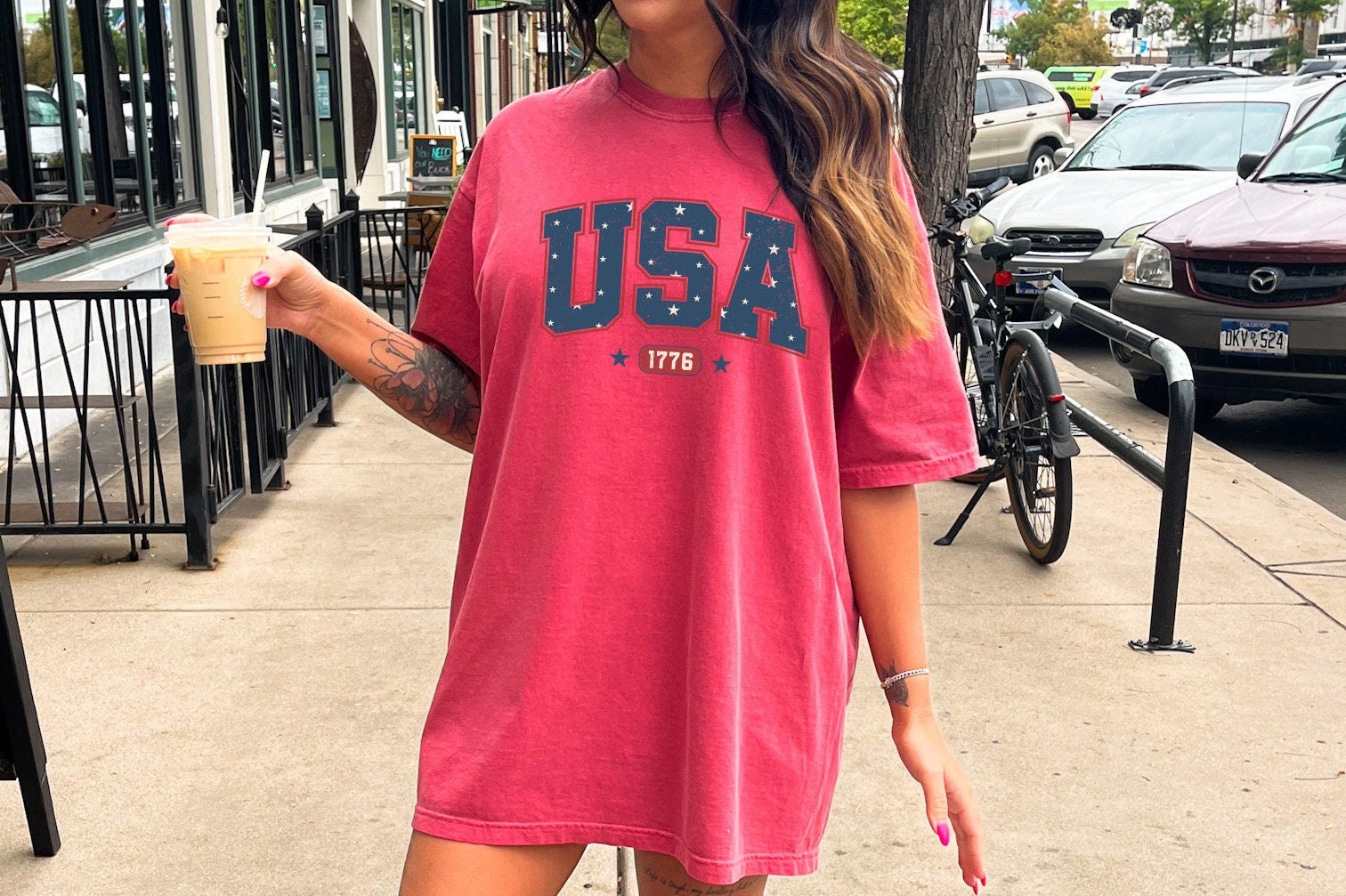 Comfort Colors® Womens USA Est 1776 Shirt, 4th Of July Shirt, Independence Day Shirt, Fourth Of July Tee, Memorial Day Shirt,Patriotic Shirt