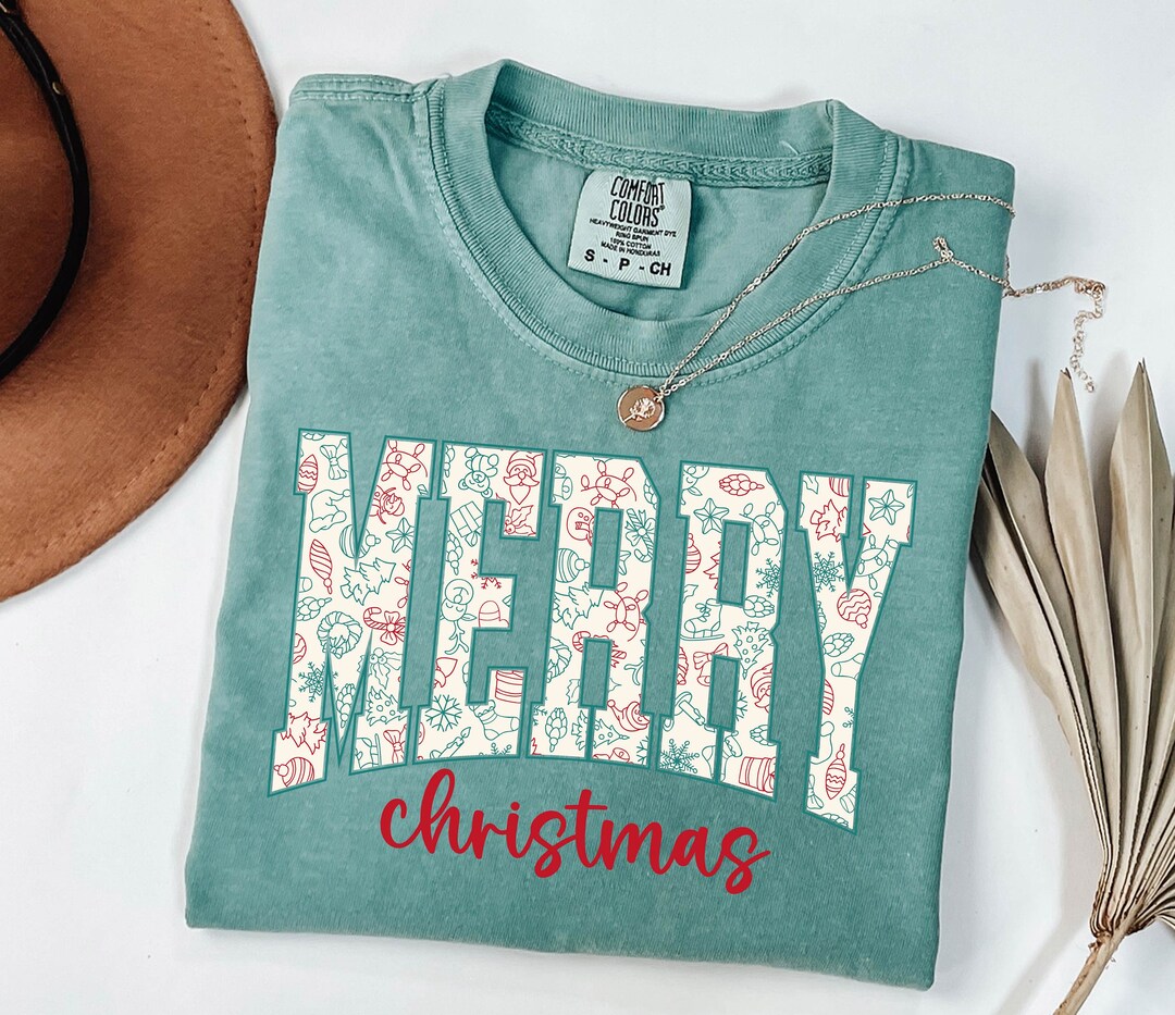Comfort Colors® Merry Christmas Shirt, Womens Christmas Shirt, Merry ...