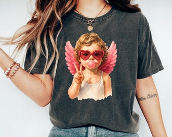 Comfort Colors® Retro Cupid Valentine Shirt, Love Graphic Tee