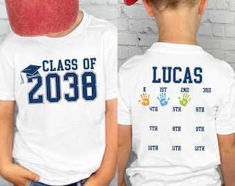 Comfort Colors® Class Of 2038 Handprint Shirt, 2039 Graduation Shirt, First Day of School Shirt, Grow With Me Shirt, Photo Day Shirt