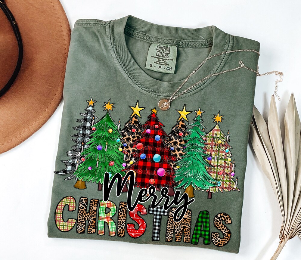Christmas Shirt Comfort Colors® Merry Christmas Tree Shirt, Womens Christmas Shirt, Merry And Bright Shirt, Christmas Shirt, Holiday Shirt, Christmas Gift Womens Christmas Men Women Blueshirtfarm