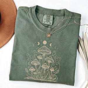 Comfort Colors® Magic Mushroom Shirt, Spiritual Moon Phase, Moon Phases Shirt, Aesthetic Mushroom Shirt, Cottagecore Shirt, Gift For Mother