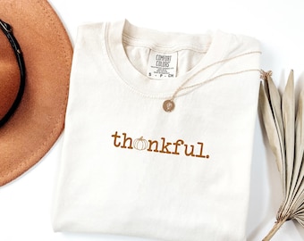 Comfort Colors® Cute Thankful Shirt : Fall Religion Shirt, Womens Thanksgiving Family Tee, Christian Autumn Gift