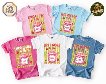 Comfort Colors® Custom Grade Strawberry Teach Shirt, Teaching Is My Jam, Back to School T-Shirt, Team Elementary School Gift