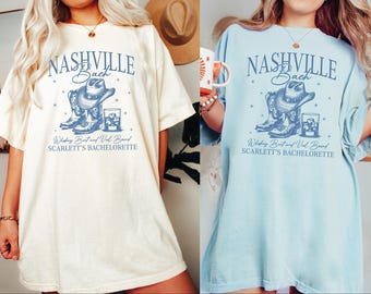 Comfort Colors® Nashville Bachelorette Party Shirt, Custom Location Bachelorette Shirt, Bachelorette Favors, Nashville Girls Trip Shirt