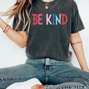 Comfort Colors® Be Kind Teacher Shirt, Choose Kindness Shirt, Retro Teacher Shirt, Back to School Shirt, Elementary School Teacher Shirt image 2