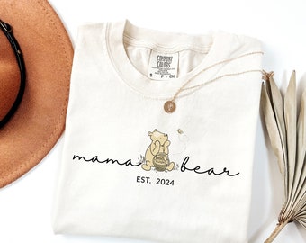 Comfort Colors® Mama Est Shirt, Mama Bear Shirt, Mothers Day Gift, Personalized Mama Bear Shirt, Mothers Day Shirt, New Mom Shirt