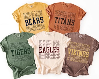 Comfort Colors® Custom School Spirit Shirt, Mascot Team Name Shirt, Back to School Tee, Sports Team Shirt, Game Day Shirt