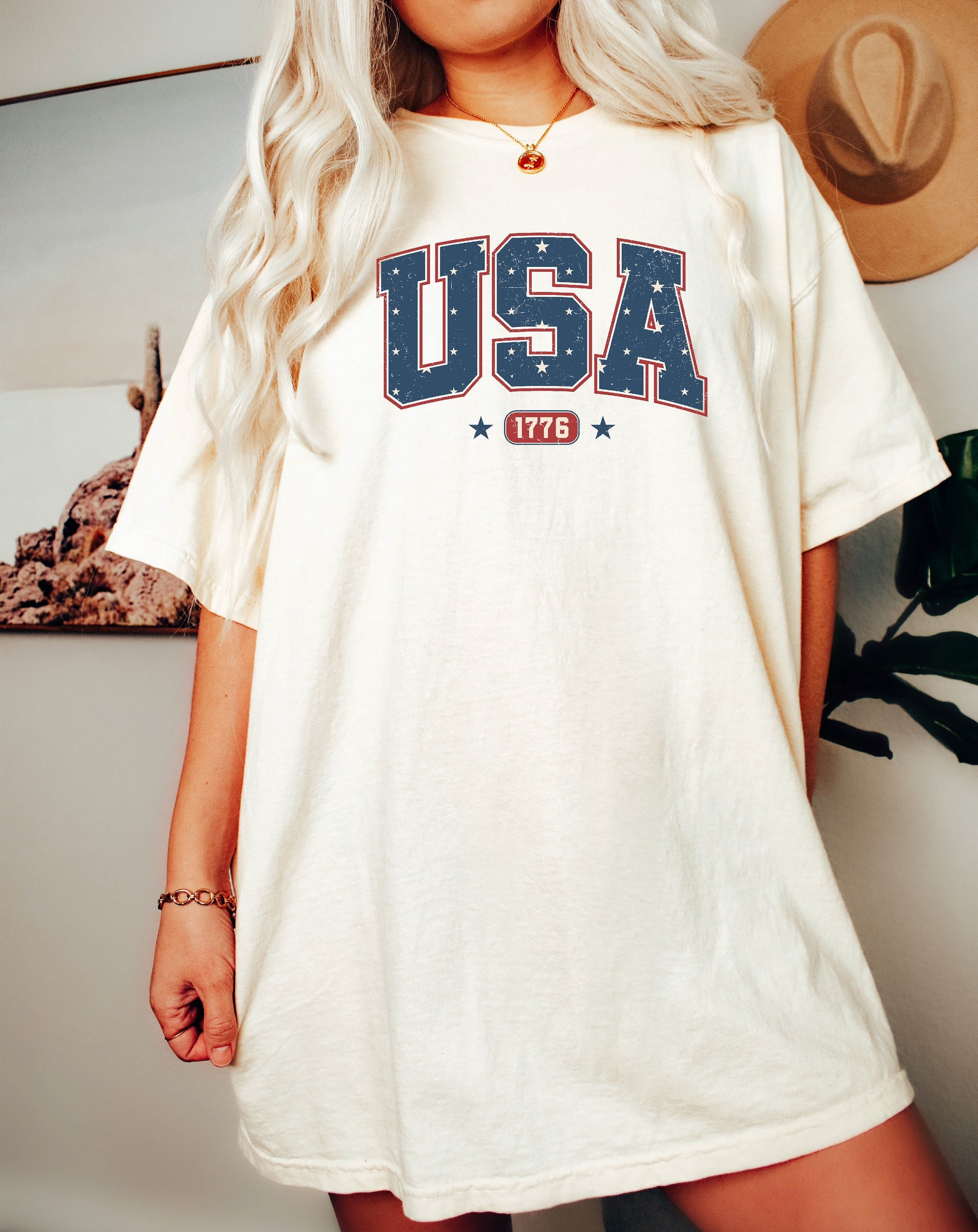 Comfort Colors® Womens USA Est 1776 Shirt, 4th Of July Shirt, Independence Day Shirt, Fourth Of July Tee, Memorial Day Shirt,Patriotic Shirt