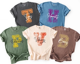 Comfort Colors® Custom School Spirit Shirt, Team Mascot Spirit T-Shirt, Back to School Tee