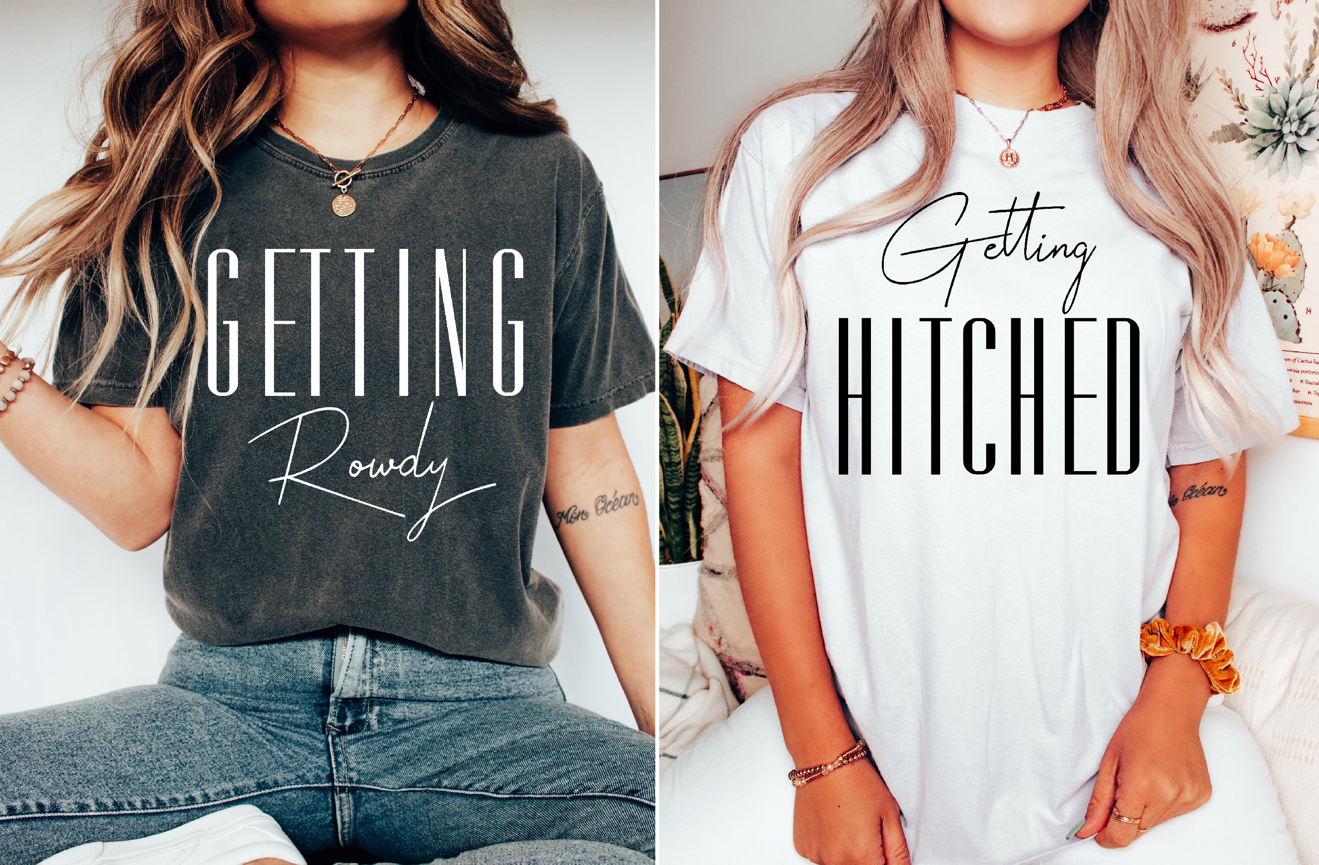 Comfort Colors® Getting Hitched Rowdy Shirt, Western Bachelorette Party Favors, Wedding Gifts, Country Bachelorette Shirt, Team Bride Shirt