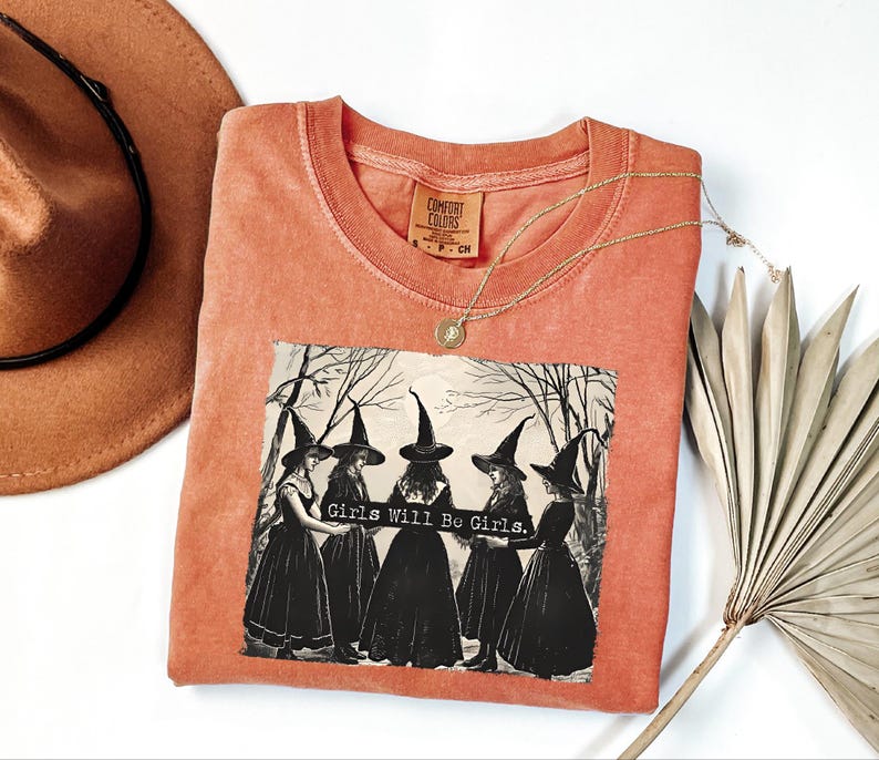 Comfort Colors® Girls Will Be Girls Witch Halloween Shirt, Funny Witch ...
