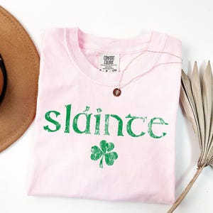 Comfort Colors® Retro Slainte Shirt, Womens Lucky Shirt, St Patricks Day Shirt, Shamrock Shirt, Cute Patricks Day Shirt, Funny Irish Shirt image 6