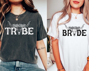 Comfort Colors® Bride Tribe Shirts, Western Bachelorette Party Favors, Bridal Party Gifts, Country Bachelorette Shirt, Bridesmaid Gift Shirt