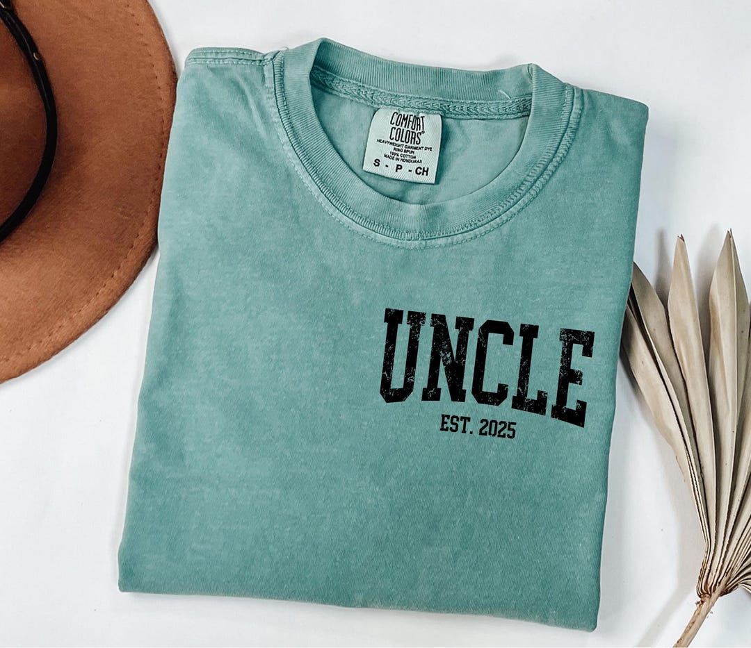 Comfort Colors® Retro Uncle Est Year Shirt, Custom Gift for New Uncle ...