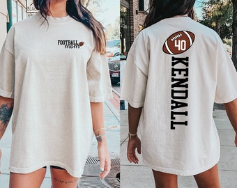 Custom Football Mom Shirt, Game Day Shirt, Football Season, Football Mama Shirt, Football Mom Tee, Sport Mom Tee, Personalized Jersey Number