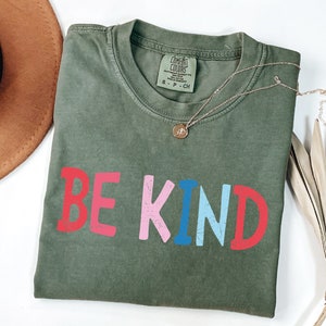 Comfort Colors® Be Kind Teacher Shirt, Choose Kindness Shirt, Retro Teacher Shirt, Back to School Shirt, Elementary School Teacher Shirt image 1