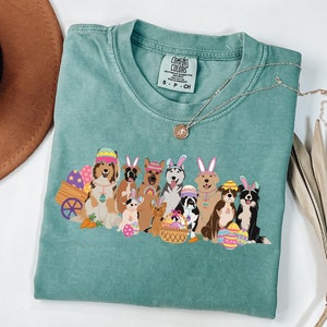 Comfort Colors® Cute Easter Dogs Shirt, Easter Dogs Shirt, Womens Dog Lover Easter Gift, Funny Easter Graphic Tee, Dog Mom Easter Gift