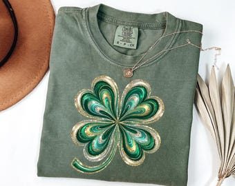 Comfort Colors® Retro Water Color Shamrock Long Sleeve, Womens Lucky Shirt, St Patricks Day Gift