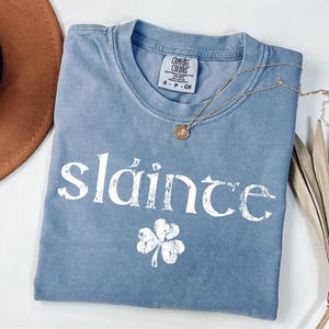 Comfort Colors® Retro Slainte Shirt, Womens Lucky Shirt, St Patricks Day Shirt, Shamrock Shirt, Cute Patricks Day Shirt, Funny Irish Shirt image 7