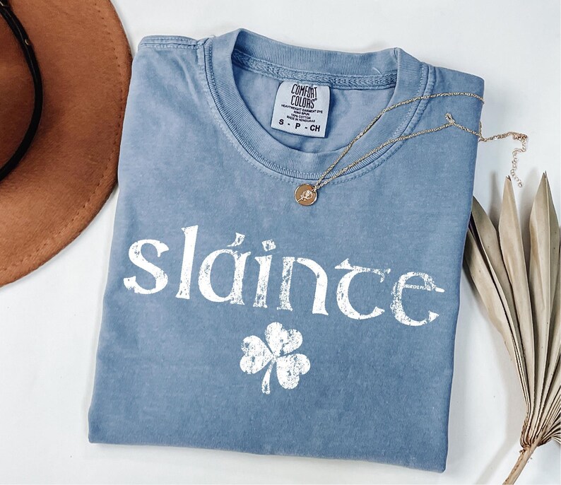 Comfort Colors® Retro Slainte Shirt, Womens Lucky Shirt, St Patricks Day Shirt, Shamrock Shirt, Cute Patricks Day Shirt, Funny Irish Shirt image 7