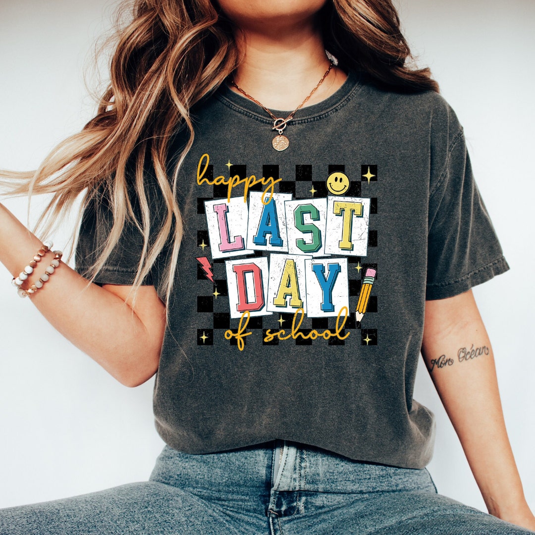 LHBNK Happy Last Day Of School Shirt For Teachers & Students - Short Sleeve Blouse, Teacher Appreciation & Summer Holiday Tee